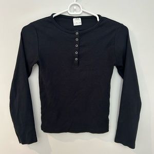 Zara Black Ribbed Long Sleeve